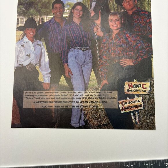 H Bar C California Ranchwear Vintage Print Ad 1990s Western Style Rustic Fashion - Picture 5 of 6